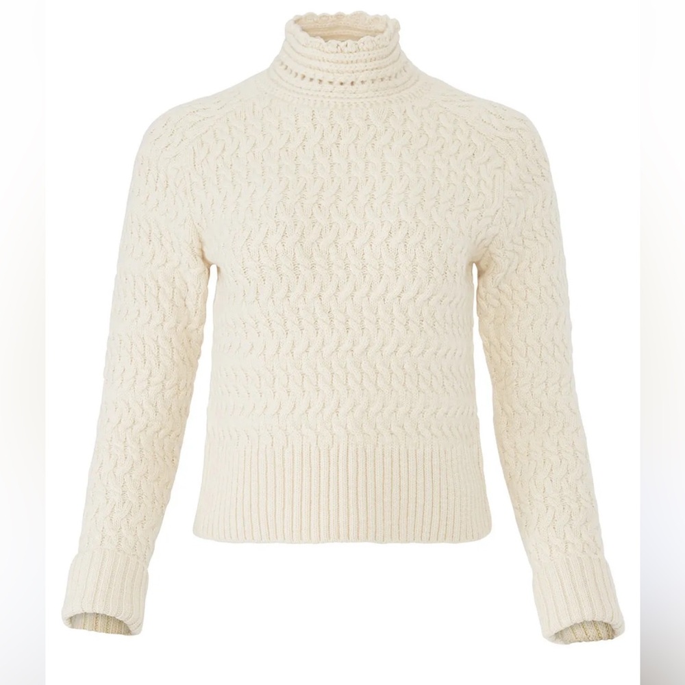 DREYDEN Ivory Dryer Wool Turtleneck Sweater
